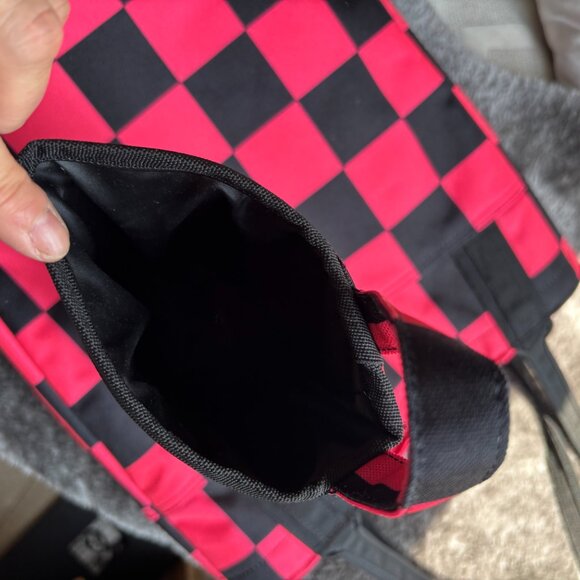 HERSCHEL Alexander Insulated Zip Tote and Bottle Holder/Large Check Neon Pink/Bl - Picture 7 of 14